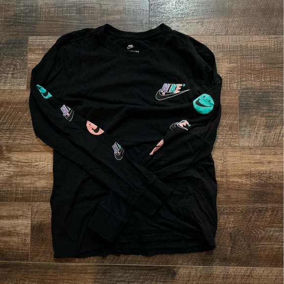 Nike Black Tee with Colorful Logo - Picture 1 of 4